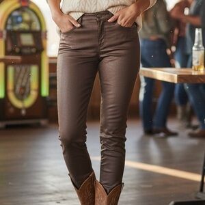 Lauren Ralph Lauren Women's Premier Chocolate Waxed Jeans